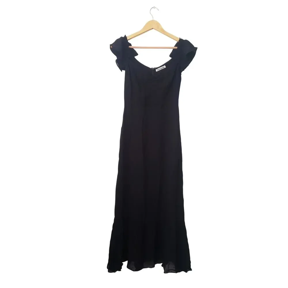 Reformation Butterfly Midi Dress Black Size 4